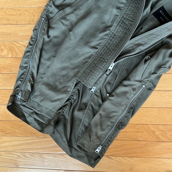 All Saints Oren Light Parka, Olive, Size Small - Picture 5 of 6